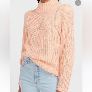 EXPRESS Pink Metallic Knit Mock Neck Sweater Size XS. NWT!! #240